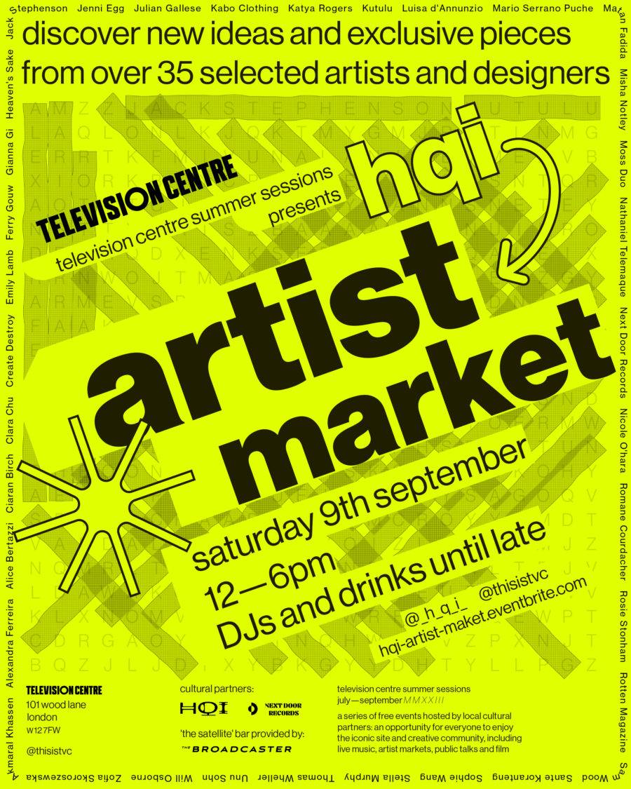 Artist Market Poster 9 Sept Summer Sessions